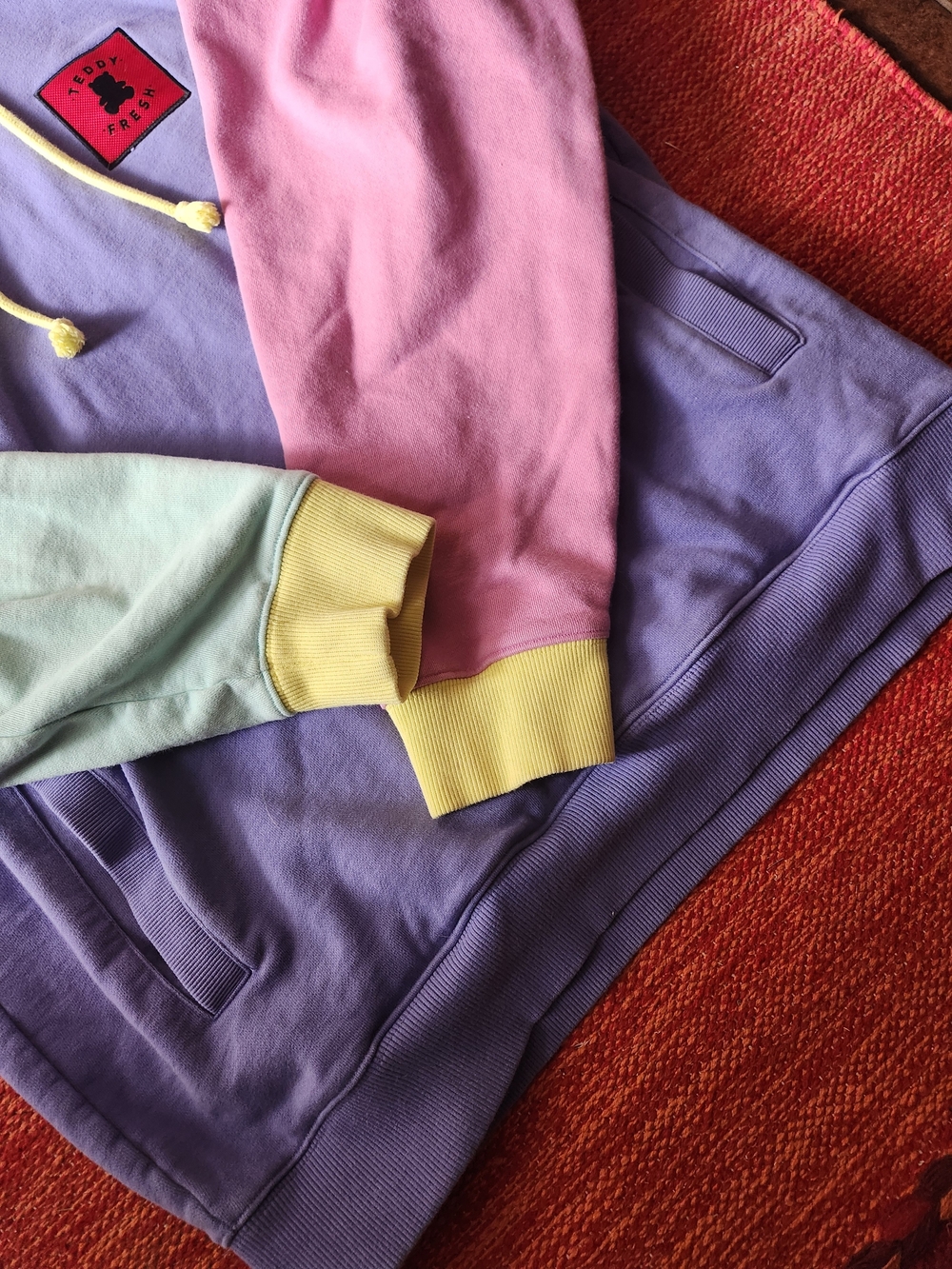 Teddy Fresh Colorblock Hoodie in Purple, Pink, Mint & Yellow - Picture 11 of 15